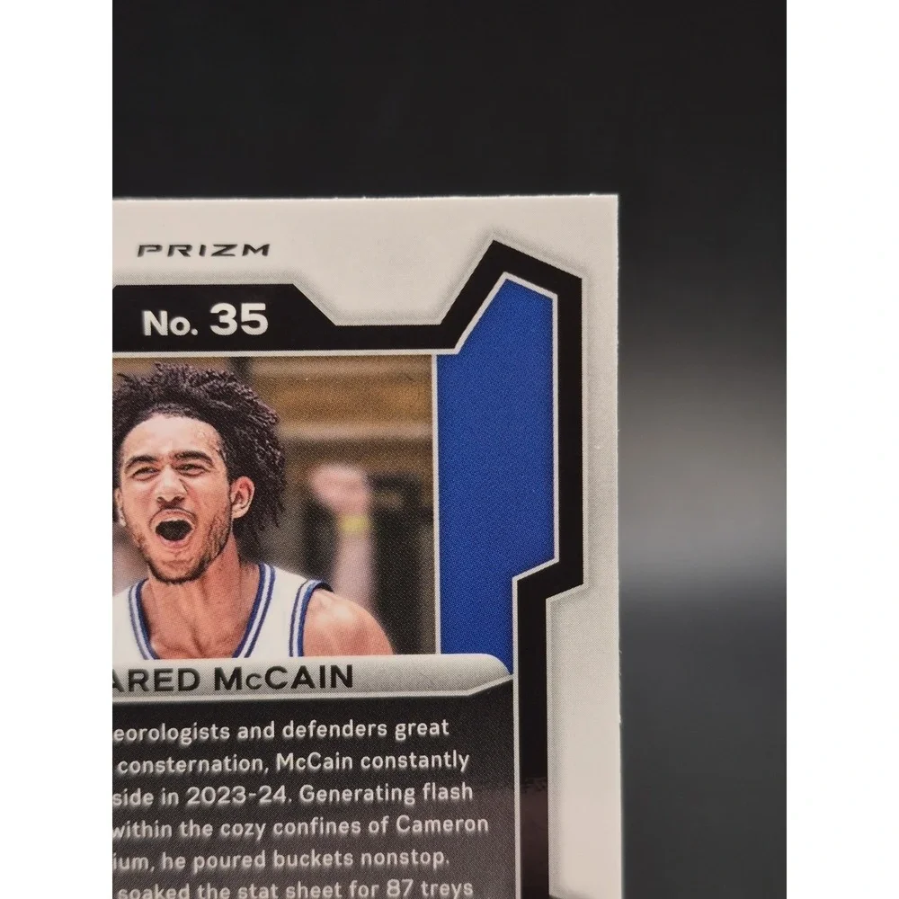 2024 Panini Jared McCain 35 Rookie Green Wave Prizm Duke Blue Devils RC
